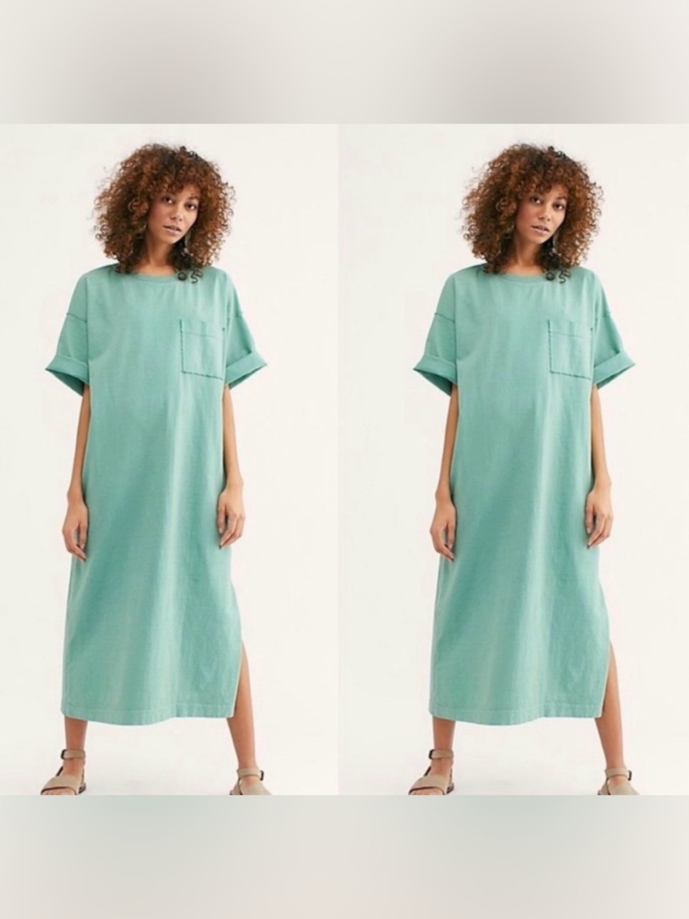 Everyday Relaxed Mint Green Midi Dress